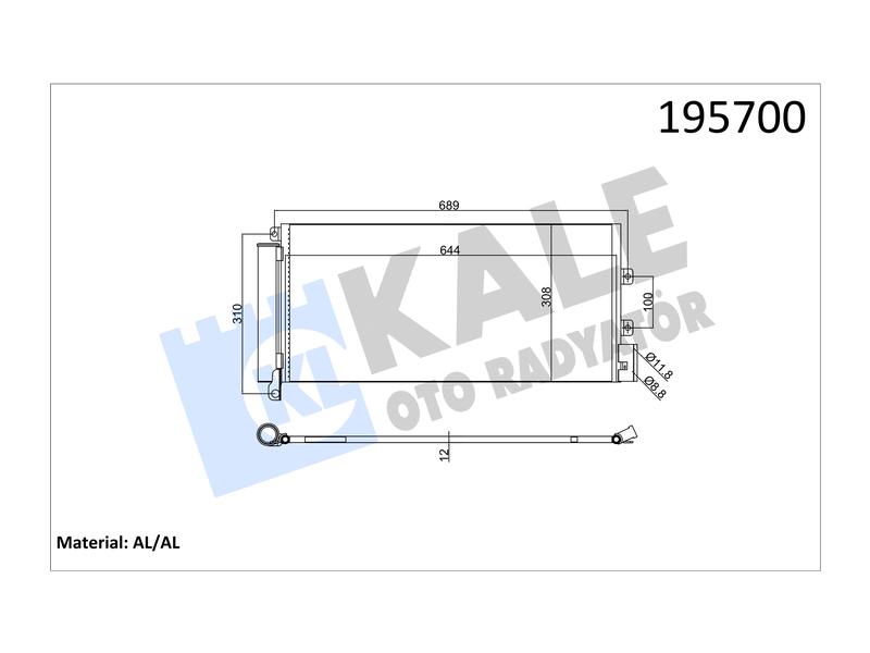 KLIMA RADYATORU LINEA 1.3 1.6 MJTD 1.4 TJET 07 > AL/BRZ - KALE - OEM 51785227