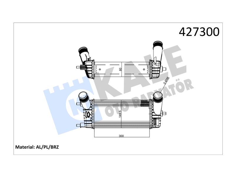INTERCOOLER TRANSIT COURIER FIESTA IV B MAX 1.0 ECOBOOST ( 2018 > ) I AKISLI AL/BRZ - KALE - OEM JT766K775AA