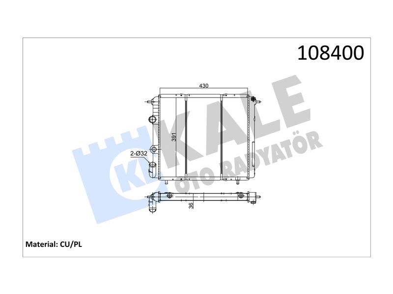 SU RADYATORU R19 KLIMALI 1.4İ 1.6İE E7J K7M BAKIR - KALE - OEM 7701395093
