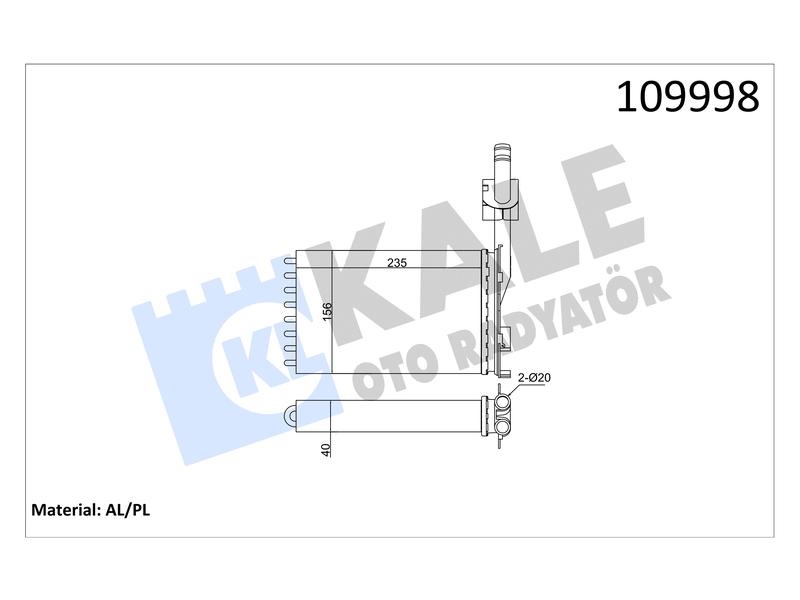 KALORIFER R21 OPTIMA MANAGER CONCORDE (ALUMINYUM BORULU) 2 SIRA AL+PL - KALE - OEM 7701032297