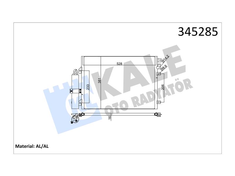KONDENSER SANDERO 1.4I-1.6I 16V BENZINLI (08+) LOGAN I 1.4I-1.6I (04+) AL AL - KALE - OEM 6001550660