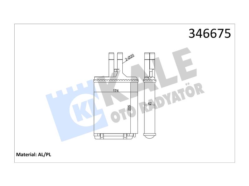 KALORIFER VECTRA B AL MKNK - KALE - OEM 1843107