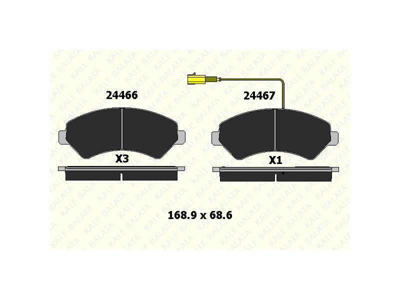 FREN BALATASI ON DUCATO BOXER JUMPER 2.2 HDI 06=> TEK FISLI — KALE BALATA KB-24466 190 05 ANS KD20 - KALE BALATA - OEM 4253.74