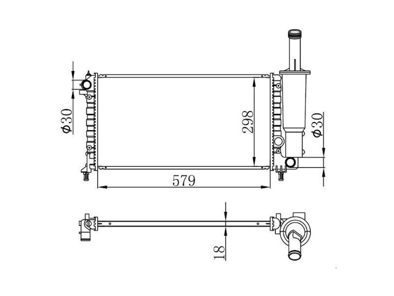 RADYATOR PUNTO II 1.2I 99> 61881 MT (579X298X18) - ORIS - OEM 46524603