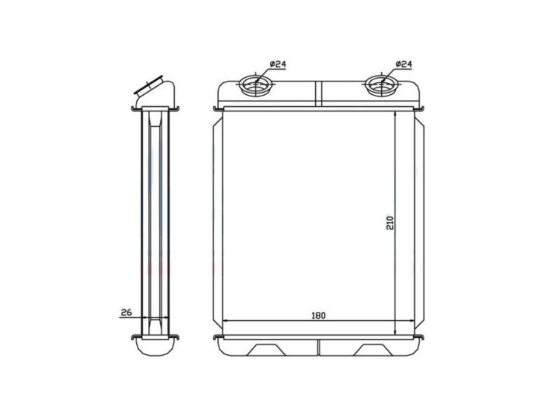 KALORIFER RADYATORU LAGUNA II (AC+KLIMASIZ) (210x184x26) - ORIS - OEM 7701206524