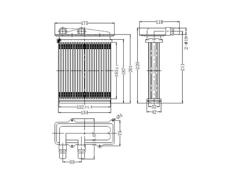 KALORIFER RADYATORU TRAFIC 2.0 DCI 01> (165X152X32) (OTO. MEK.) - ORIS - OEM 77010765763