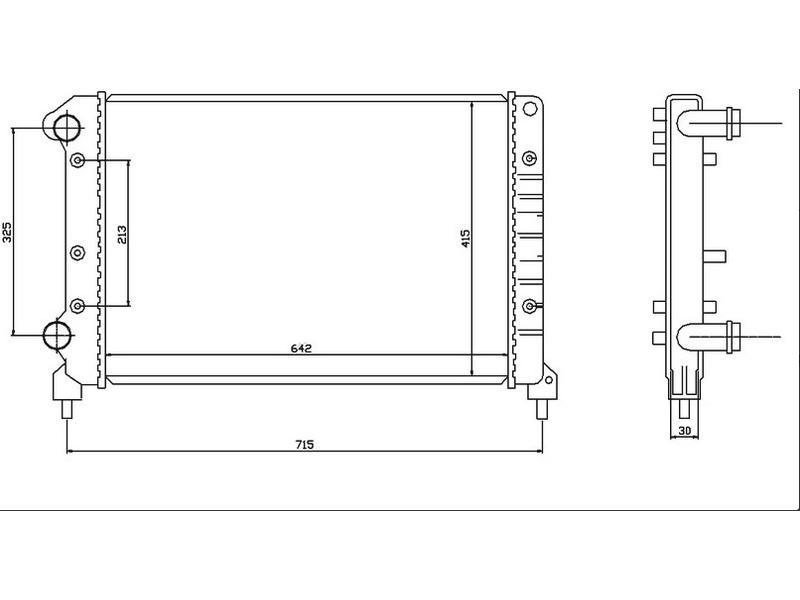 RADYATOR DOBLO 01> 1.9D 1.6 16V (MEK+KLIMASIZ) (647x416x34) ALUMINYUM - ORIS - OEM 46749005