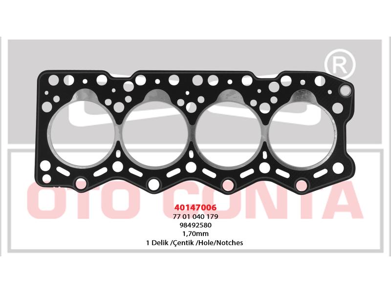 SILINDIR KAPAK CONTA DUCATO MASTER TRAFIC 1.70MM 1 DELIK 08 89 >07 98 - OTOCONTA - OEM 7701040179