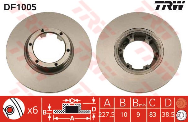 FREN DISKI ON DELIKSIZ R12 TOROS R5 75-85 - TRW - OEM 7700502515