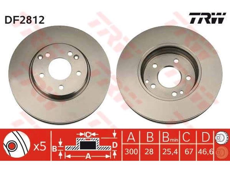 FREN DISKI ON CROSSFIRE C-CLASS W203 CLK C209 E-CLASS W210 - TRW - OEM 5098064AB