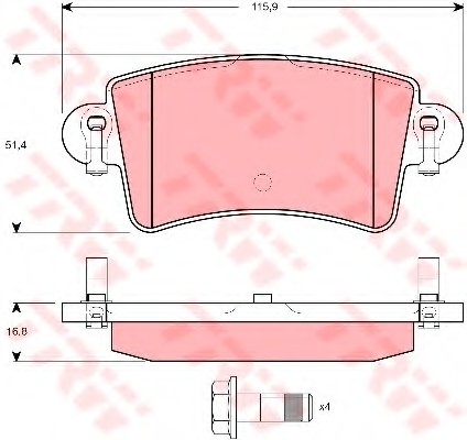 FREN BALATASI ARKA MASTER II MOVANO INTERSTAR - TRW - OEM 7701206763