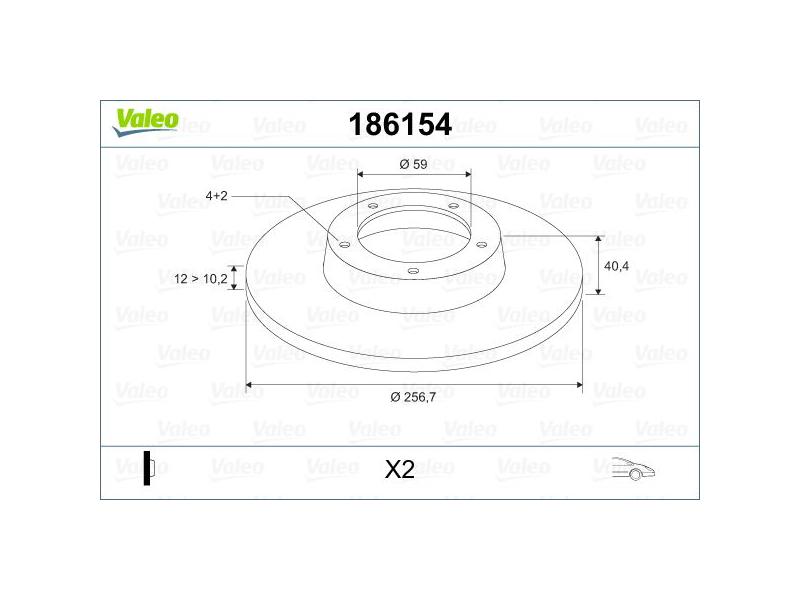 FREN DISKI ON DELIKSIZ TEMPRA-TIPO-MAREA-BRAVA-BRAVO 96> ALFA ROMEO 145-146 LANCIA DELTA-YPSILON (25 - VALEO - OEM 0060808872