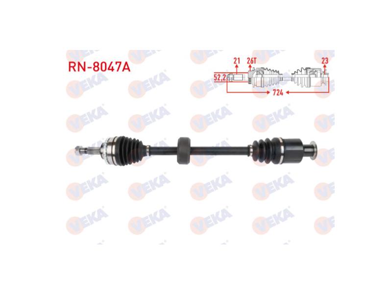 AKS KOMPLE SAG 1.9 D KANGOO 725.70 MM INCE FREEZE - VEKA - OEM 7700110482