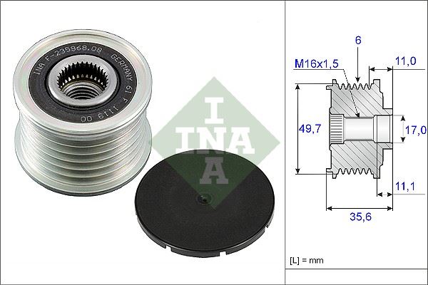 ALTERNATOR KASNAGI MERCEDES W203 CL203 C209 W204 W211 W220 - INA - OEM A6461500360