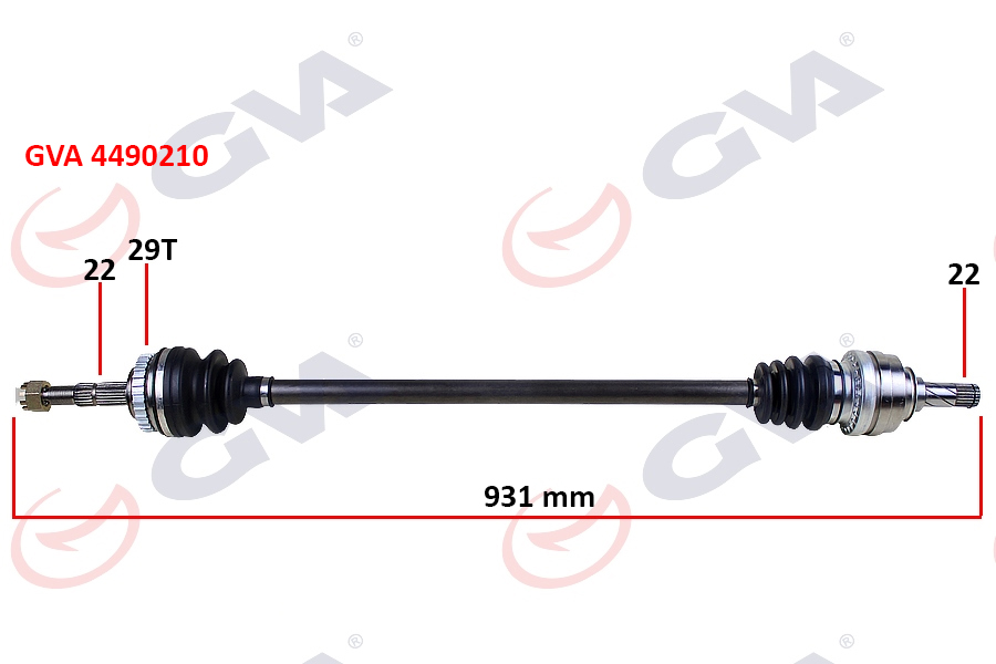 KOMPLE AKS SAĞ CORSA C-COMBO 1.2-1.4 16V 1.3 CDTI-1.7DTI (00-06) (29 DİŞ) ABS`Lİ(931mm) - GVA - OEM 24427064