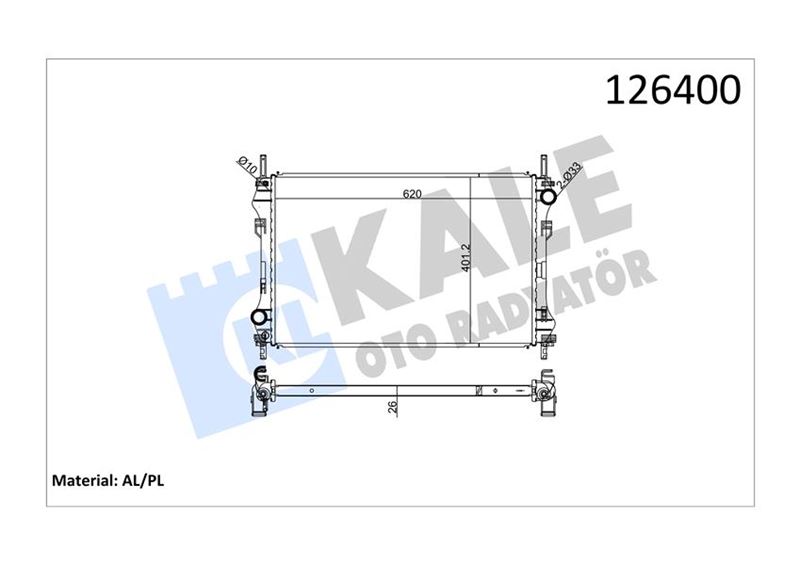 SU RADYATÖRÜ FORD TRANSİT 01> 2.4 TDCİ KLİMASIZ - KALE - OEM YC15