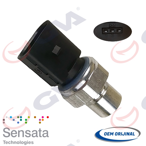 KLİMA BASINÇ MÜŞÜRÜ (3 FİŞ) GOLF 7-PASSAT-ARTEON-TIGUAN-A3-A4-A6-Q7-SUBERB-OCTAVIA-LEON 12>CRAFTER 1 - GVA - OEM 5Q0959126A