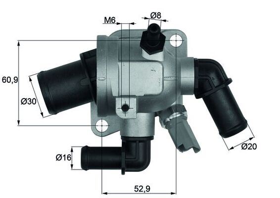 TERMOSTAT (KOMPLE) (88°C) DOBLO-FIORINO-LINEA-PUNT - MAHLE - OEM 55194271