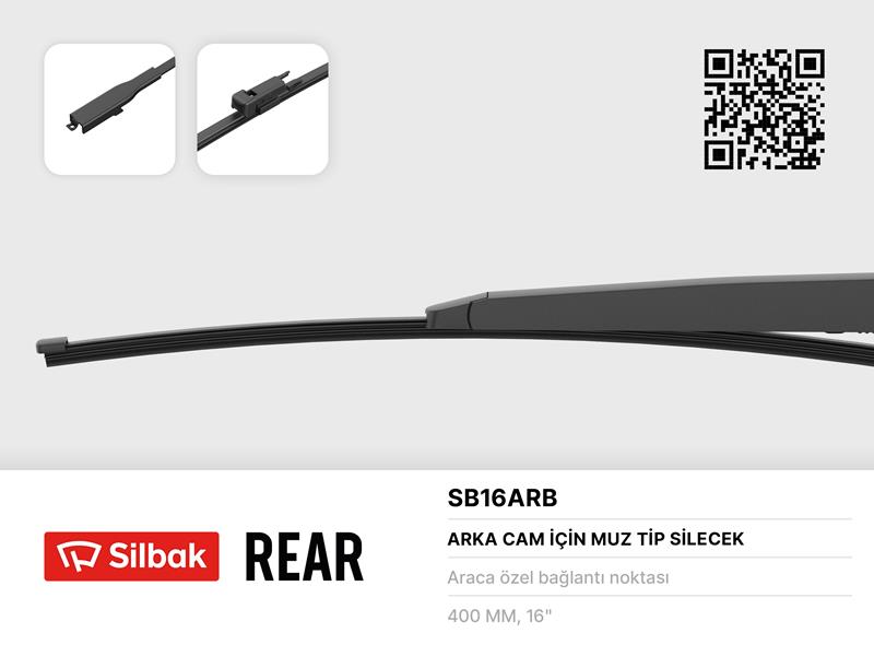 SİLECEK SÜPÜRGESİ ARKA MUZ TİPİ 405mm DOBLO II TEK - SILBAK