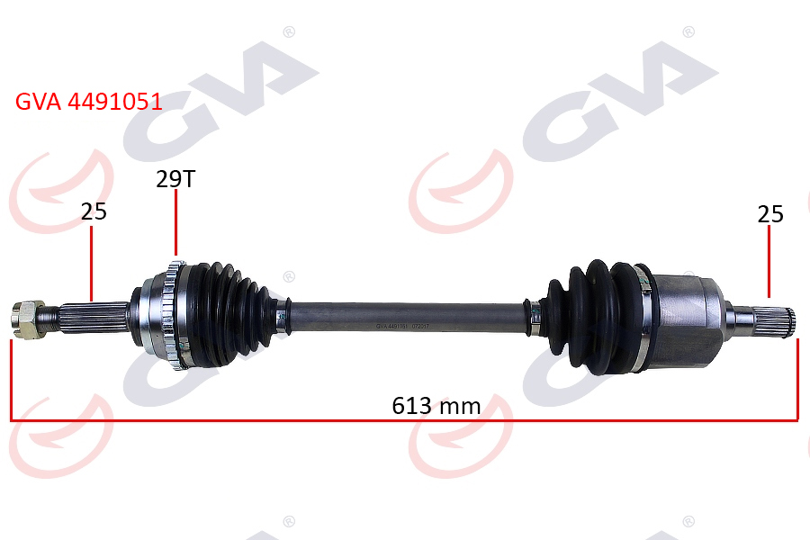 KOMPLE AKS SOL ACCENT ADMIRE 1.3-1.5D (03-06) ABS`Lİ (29DİŞ) (613mm) - GVA - OEM 4950025300