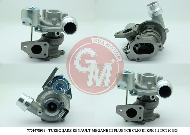 TURBO ŞARJ RENAULT CAPTUR CLİO III CLİO IV MEGANE - GUA - OEM 7701478939