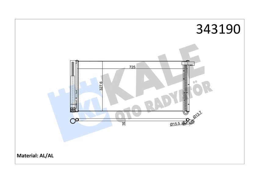 KLİMA KONDENSERİ PORSCHE PANAMERA (AL-AL) - KALE - OEM 97057311100
