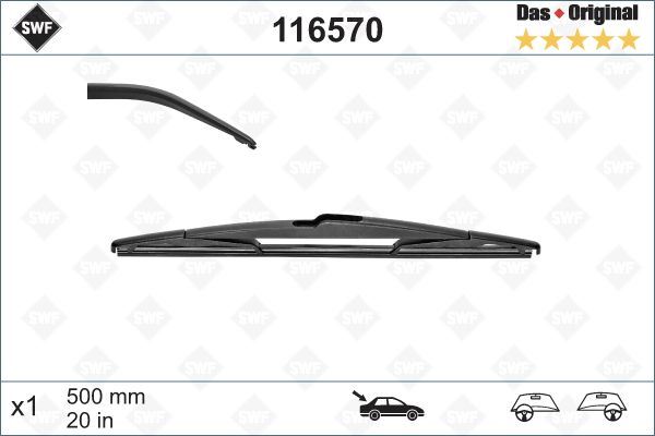 SİLECEK (SWF) 50cm (x1) ARKA C5 (01/05)-LGN II 01/01=> PRIMERA 02=> - VALEO - OEM 6426GF