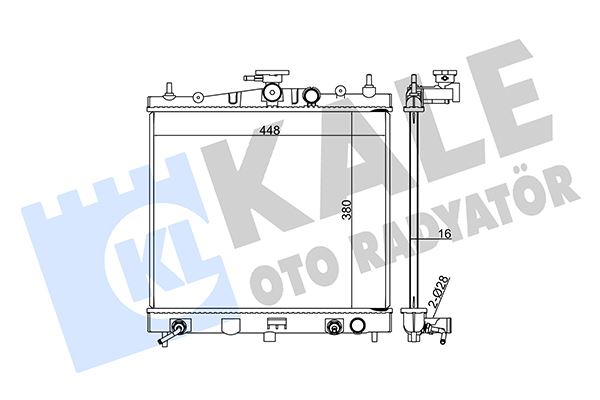 SU RADYATORU NISSAN MICRA C+C-MICRA III-NOTE (500X381X16) (AL/PL/BRZ) (OTOMATIK) - KALE RADYATOR - OEM 21460BH50A