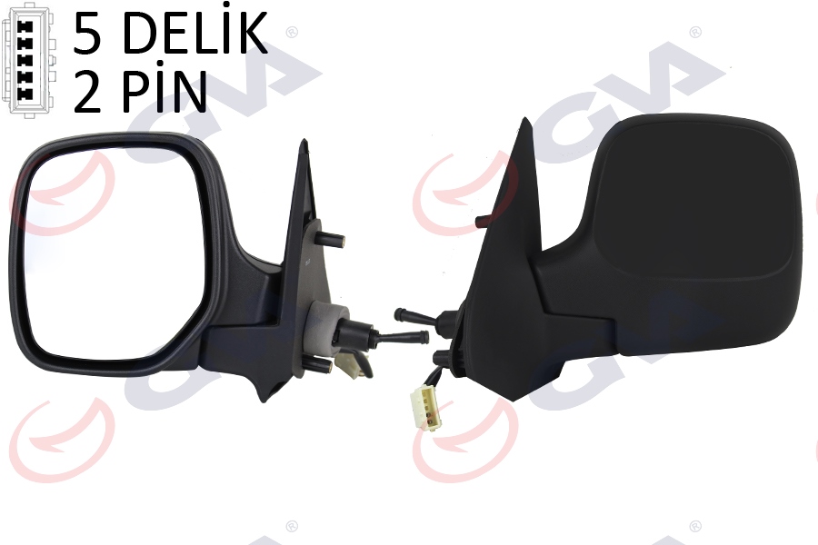 DIŞ DİKİZ AYNASI SOL BERLINGO-PARTNER 97> MEKANİK+ISITMALI+KONVEKS 2 FİŞ VM-118NL - GVA - OEM 8148.PL
