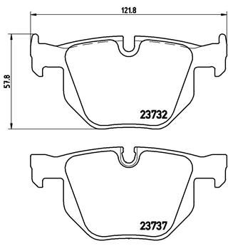 FREN BALATASI ARKA BMW E60 E61 E63 E64 - BREMBO - OEM 34216763043