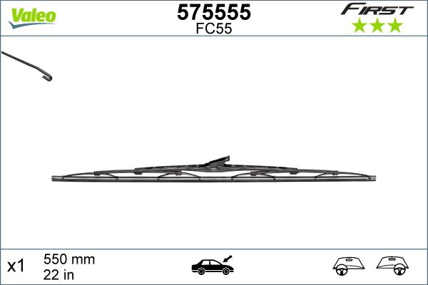 SİLECEK SÜPÜRGESİ 55cm (x1) NORMAL TİP (FİRST) (ÜNİVERSAL) - VALEO - OEM PJ138