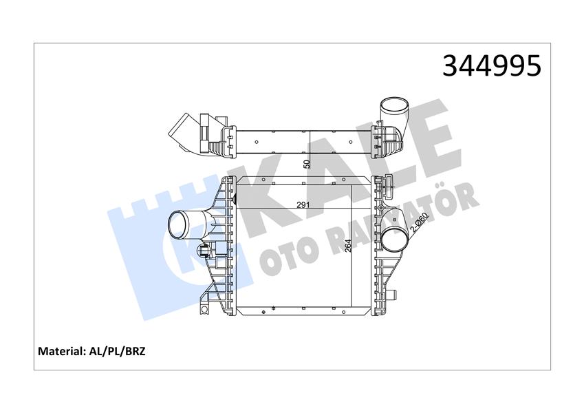 TURBOSARJ RADYATORU MERCEDES VITO W638 - KALE - OEM A6385012901