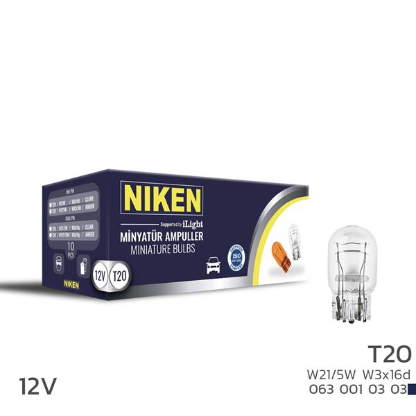 NIKEN T20 DİPSIZ AMPUL (1016)W21/5W W3x16d 10LU - NIKEN