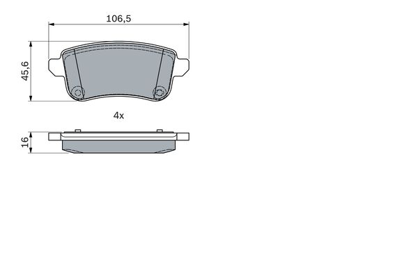 FREN BALATASI ARKA WVA 22356 MEGANE IV 2015 - TALISMAN 2015 - BOSCH FREN BALATA - OEM 440834627R