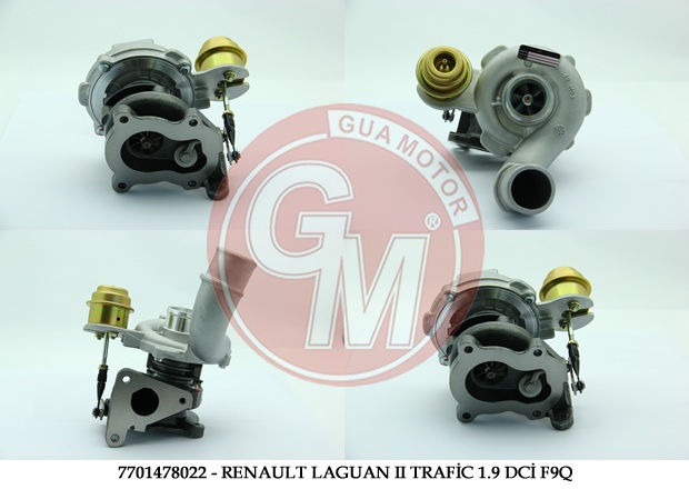 TURBO SARJ MEGANE LAGUNA TRAFIC MASTER MOVANO VIVARO 1.9DCI F9Q - SUPSAN - OEM 7701478022
