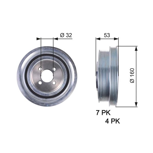KRANK KASNAGI FIAT DUCATO 2.3 JTD - GATES - OEM 504076697