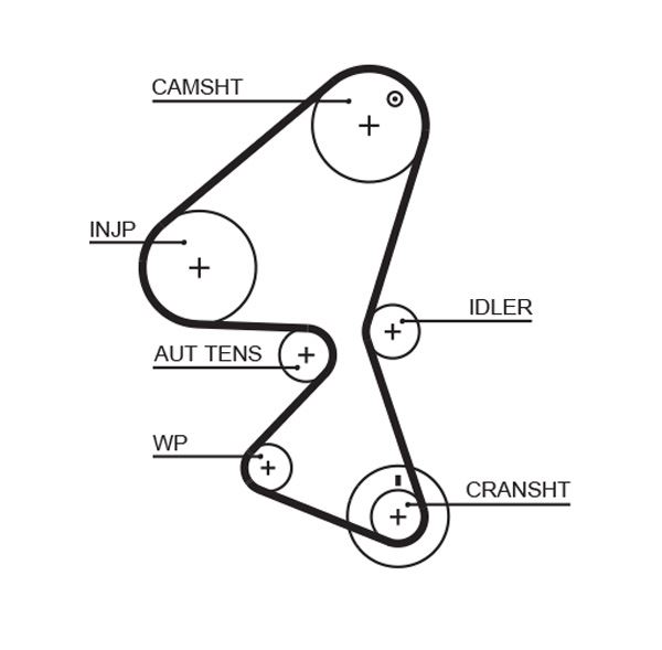 TRİGER KAYIŞI (144x254) PEUGEOT 206 307 BIPPER 1.4HDI 01=> C1 C2 C3 XSARA NEMO 1.4HDI FIESTA CT1063 - GATES - OEM 0816.E6