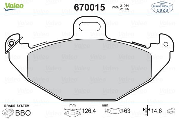 ARKA FREN BALATASI RENAULT LAGUNA I (95>01) - VALEO - OEM 8671016192