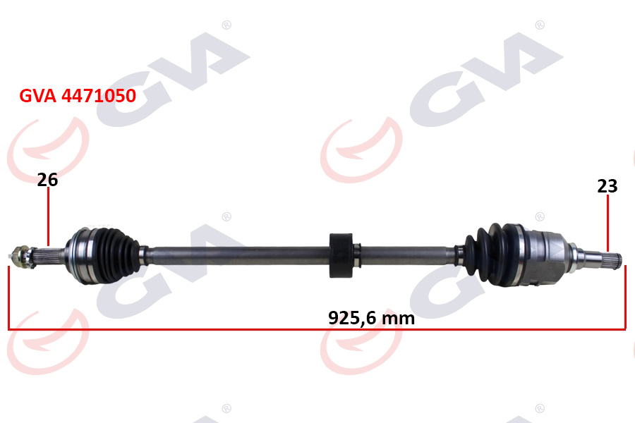 KOMPLE AKS SAĞ TOYOTA COROLLA 1.6L 4A-FE AE101 AE111 92-00 / 1.3L 2E EE100 EE111 94-00 ABS`SİZ ARAÇLAR İÇİN (26X23) KOMPLE BOY = 925.6MM - GVA - OEM 4341020440