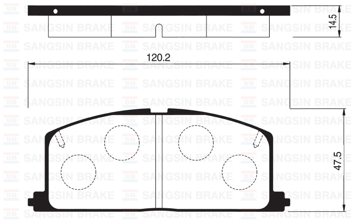 ÖN FREN BALATA TOYOTA COROLLA 1.6L 4A-F AE92 88-91 / COROLLA 1.3L 2E EE90 EE100 88-98 / STARLET 1.3L 4E-FE EP91 96-98 - SANGSIN - OEM 0449112231