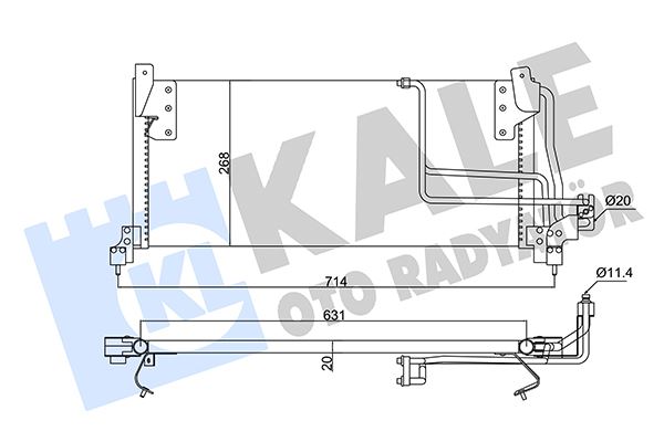 KLİMA RADYATÖRÜ (KONDANSATÖRÜ) OPEL COMBOB-CORSA B-TIGRA 1.2 1.4 1.7D (93-01) (97-02) KURUTUCUSUZ (BRAZING AL-AL) (631x368x20) (1850032-52484309-90486844-90508124 (388800) - KALE - OEM 1618015