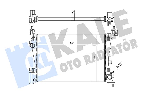 SU RADYATORU GRANDE PUNTO 1.2-1.4 1.4 16V 05> (AC+KLIMALI+MEK+OTOM) (540X377.5X23) (AL/PL/BRZ) - KALE RADYATOR - OEM 55700447