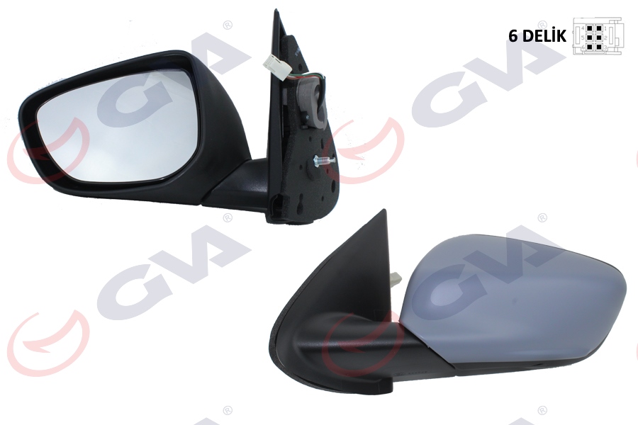 DIŞ DİKİZ AYNASI SOL C-ELYSEE-301 13> ELEKTRİKLİ+ISITMALI+ASTARLI+KONVEKS 5 FİŞ VM-512EHPSR - GVA - OEM 98005089XT