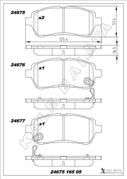 ÖN BALATA FIESTA VI 1.4-1.4TDCİ 1.6 TDCI 08=>SWIFT 10=> JUSTY 07=> MAZDA II 07=> SIRION 08=> - KALE - OEM 1550219