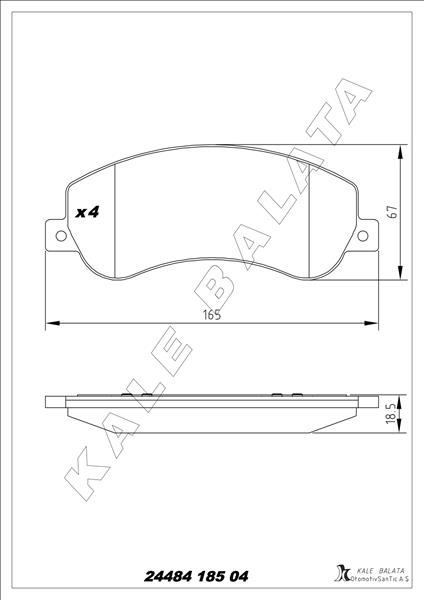 ON FREN BALATASI TRANSIT V348 06>14 A.CEKER 11 /> VW AMAROK 2.0TDI 10> (FİŞSSİZ) - KALE - OEM 6C112K021B9A