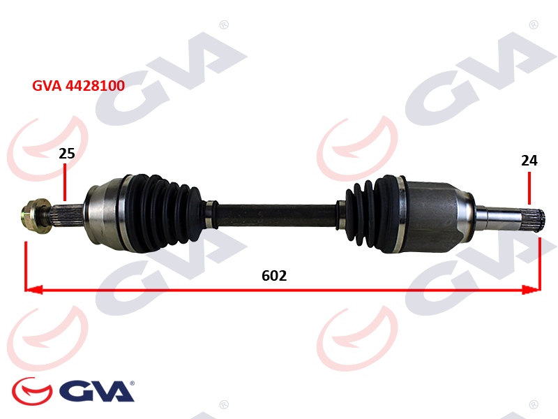 KOMPLE AKS SOL (MİLLİ)(AKS LALE`Lİ) GRANDE PUNTO 1.3 MTJ (05-) 75HP (602mm) - GVA - OEM 5180626