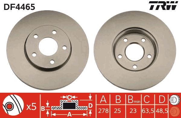 ON FREN AYNASI DISK FOCUS III 11> FOCUS II 04 - TRW - OEM AV611125BB