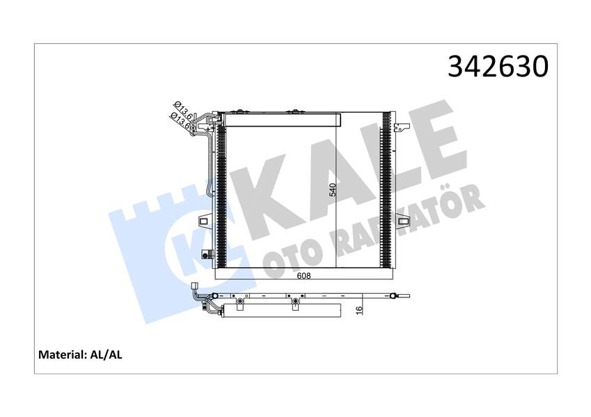KLIMA RADYATORU MERCEDES W164 X164 W251 - KALE - OEM A2515000054
