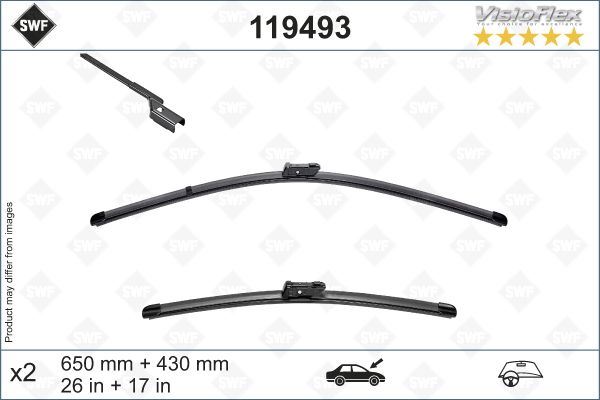 SILECEK SUPURGESI TAKIMI 650mm / 430mm BMW F91 F92 F93 G14 G15 G16 U06 SWF - VALEO - OEM 9823609180