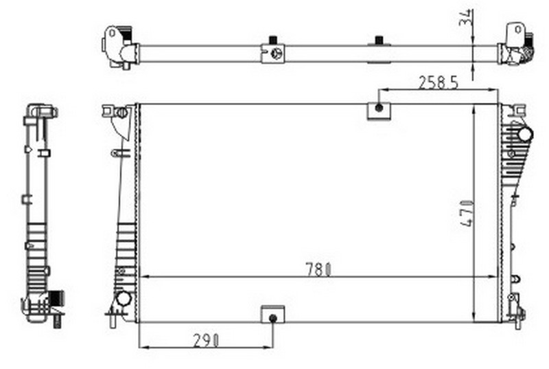 RADYATOR MECHANİCAL MT(780×470×34)TRAFİC II 2.0 DCİ 01+ 630709-93857125 - ORIS - OEM 2140000Q0D